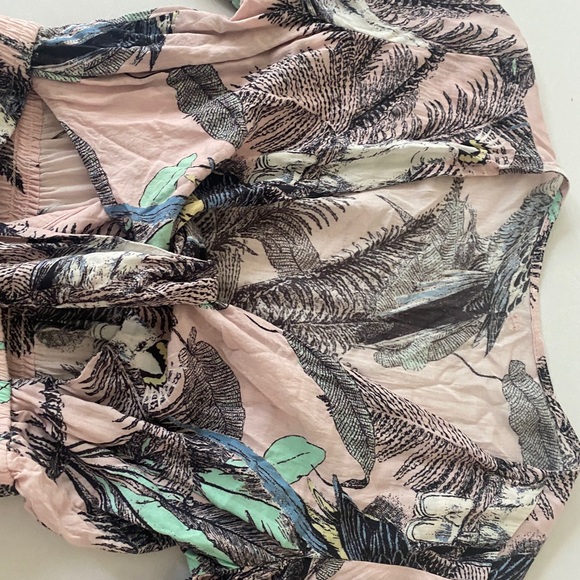 Maaji Indian leave romper in pink medium front tie - Picture 3 of 7